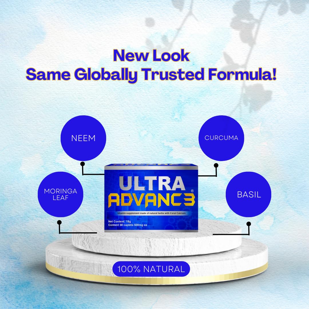 1 Box - Ultra Advance Gold 3 Ultimate Joint Support with Omega-3, Turmeric, Glucosamine Chondroitin Formula. Vegan, Non GMO, 30 Caps