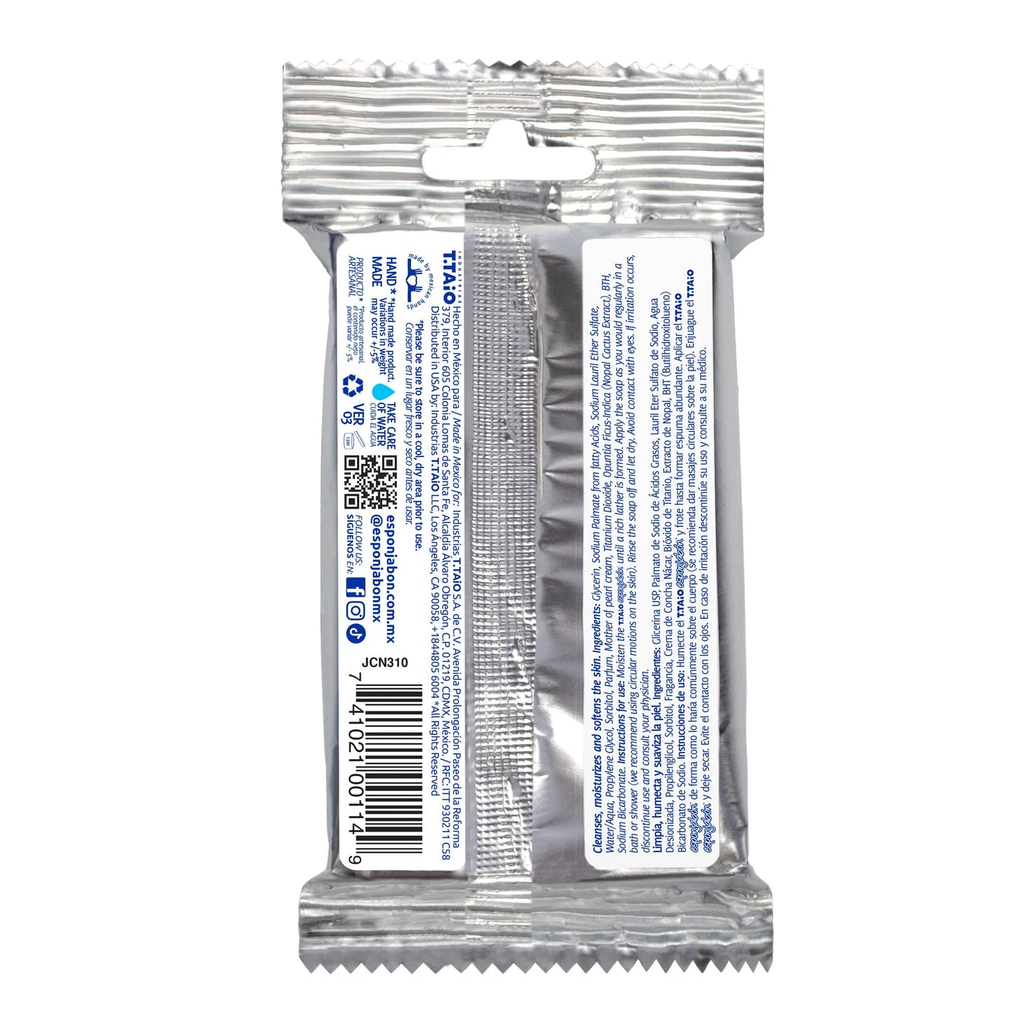 EsponJabon Mother of Pearl, Lightening Effect, Sponge Inside, Soap Outside, Multifunctional