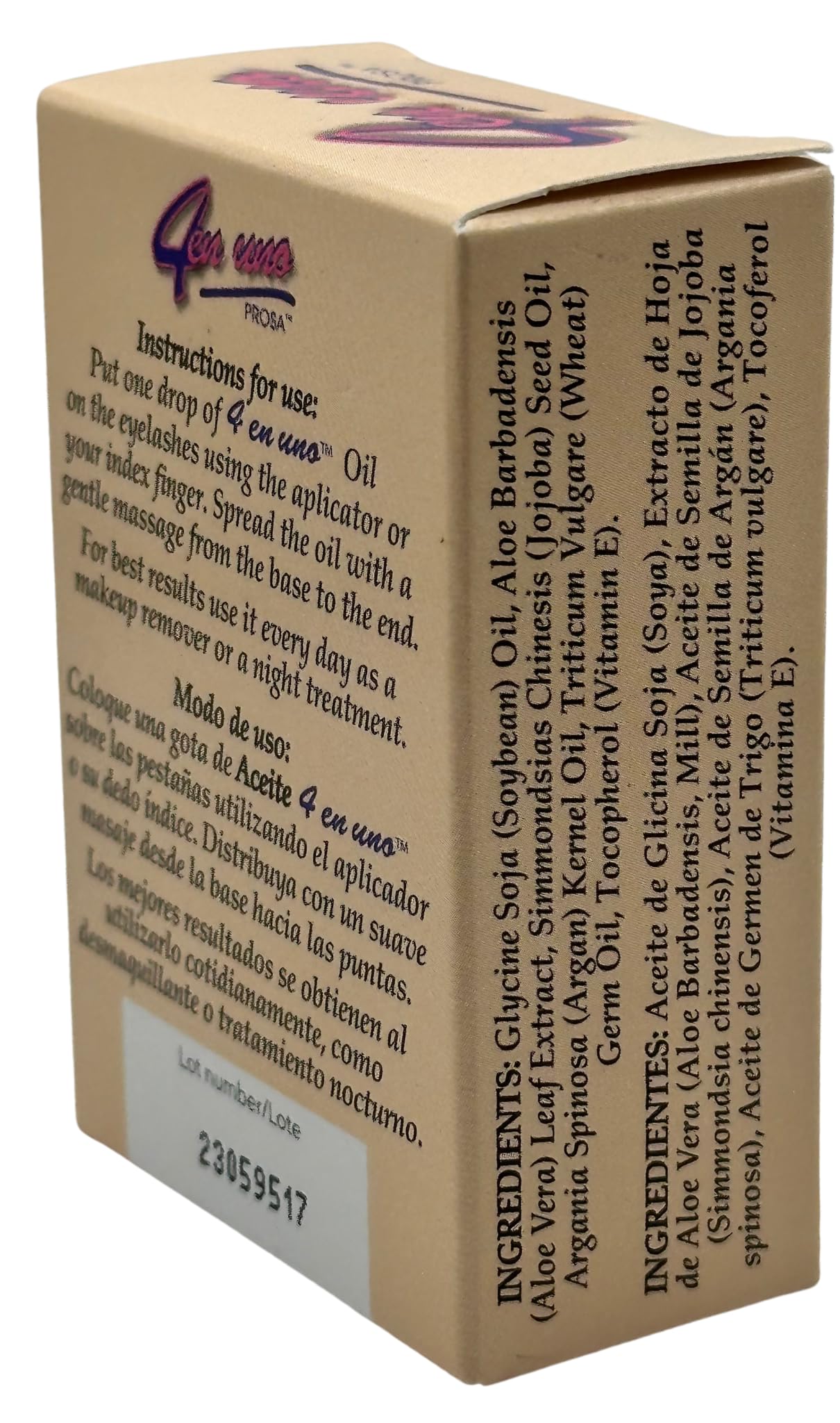 PROSA 4 en uno aceite para crecer y alargar pestanas-oil treatment to grow and lengthen eylashes